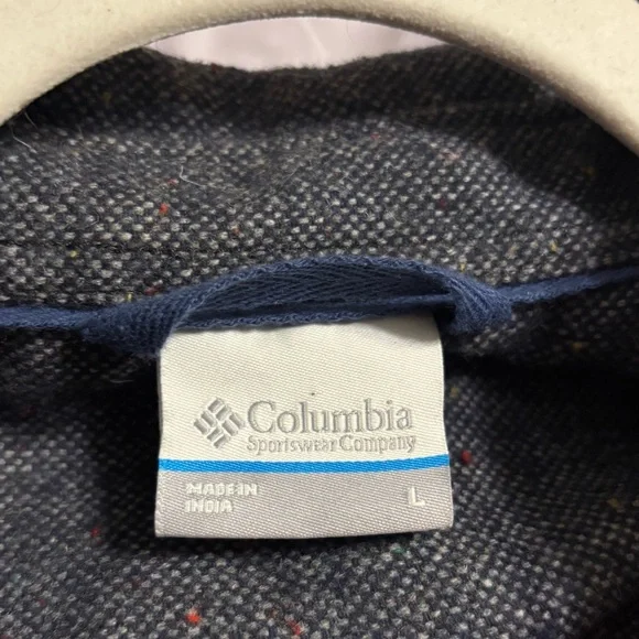 Columbia Blue Gray Wool Blend Button Down Shacket Large - Picture 8 of 9